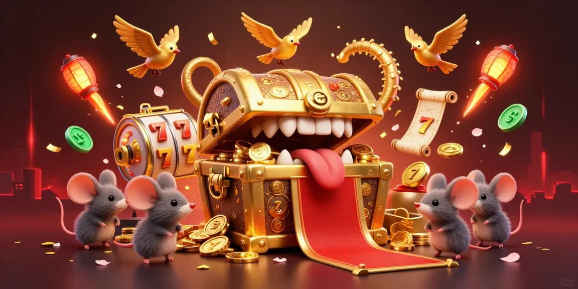 11WIN showcases exciting slot wins with a treasure chest luring adventurers in a vibrant casino setting.