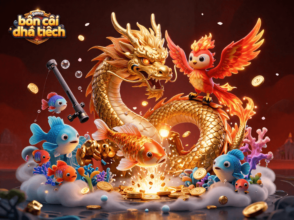 Engage in the thrilling game bắn cá đổi thưởng with colorful fish, vibrant underwater elements, and action-packed gameplay.