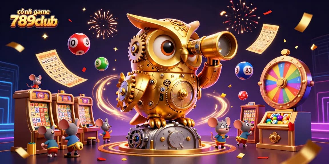 Engage with cổng game 789club featuring captivating 3D illustrations of animated casino characters and elements
