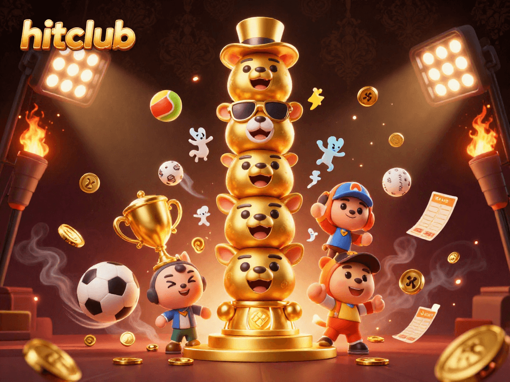 Engage with hitclub through exciting sports betting moments highlighted in a vibrant 3D illustration.