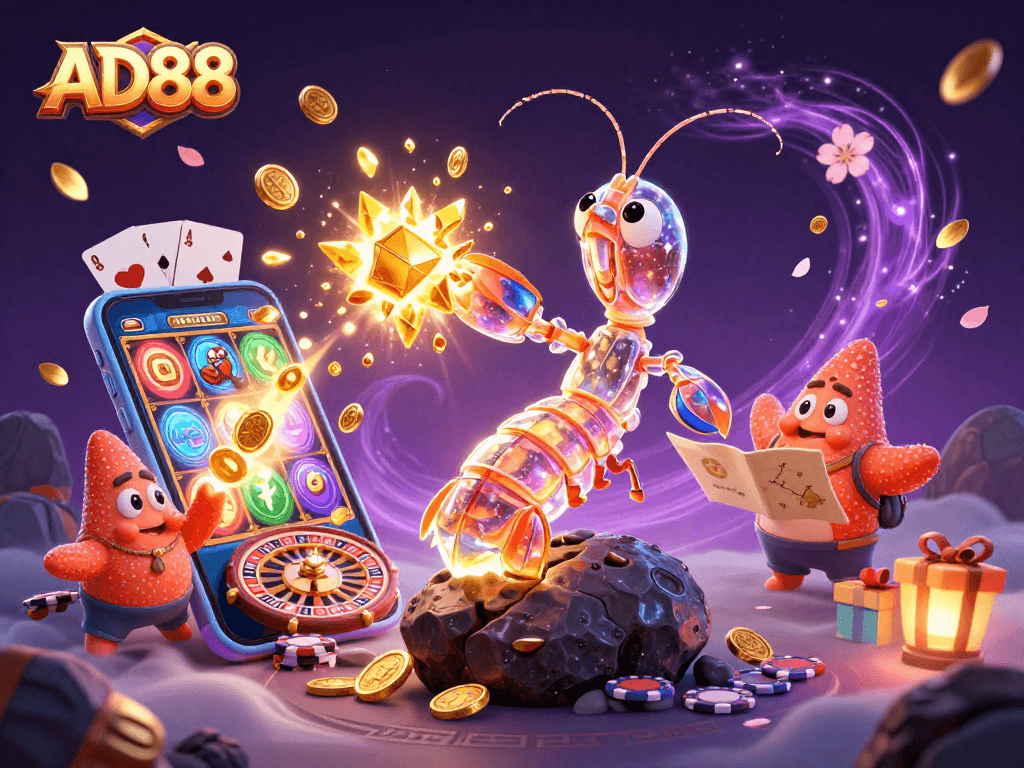 AD88 players engage in thrilling casino action with stunning visuals and animated elements