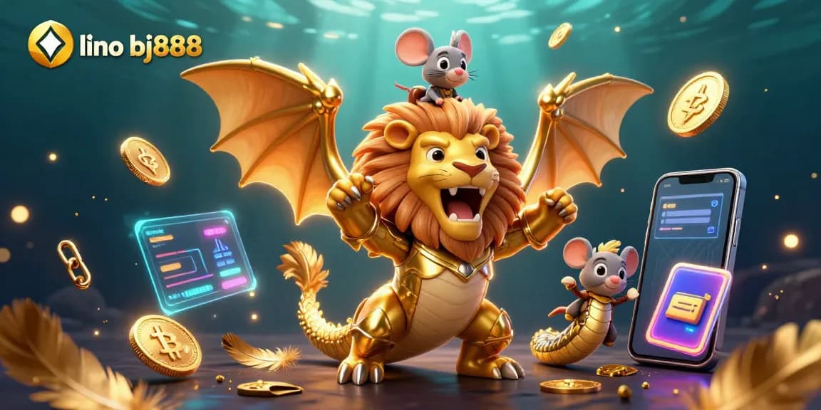 Engage with the exciting world of gambling at link vào bj888 with rich visuals of a chimera and digital assets.