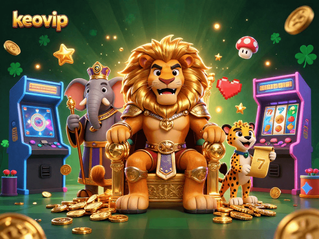 Experience the thrill of keovip with a vivid illustration featuring iconic gaming elements and characters.