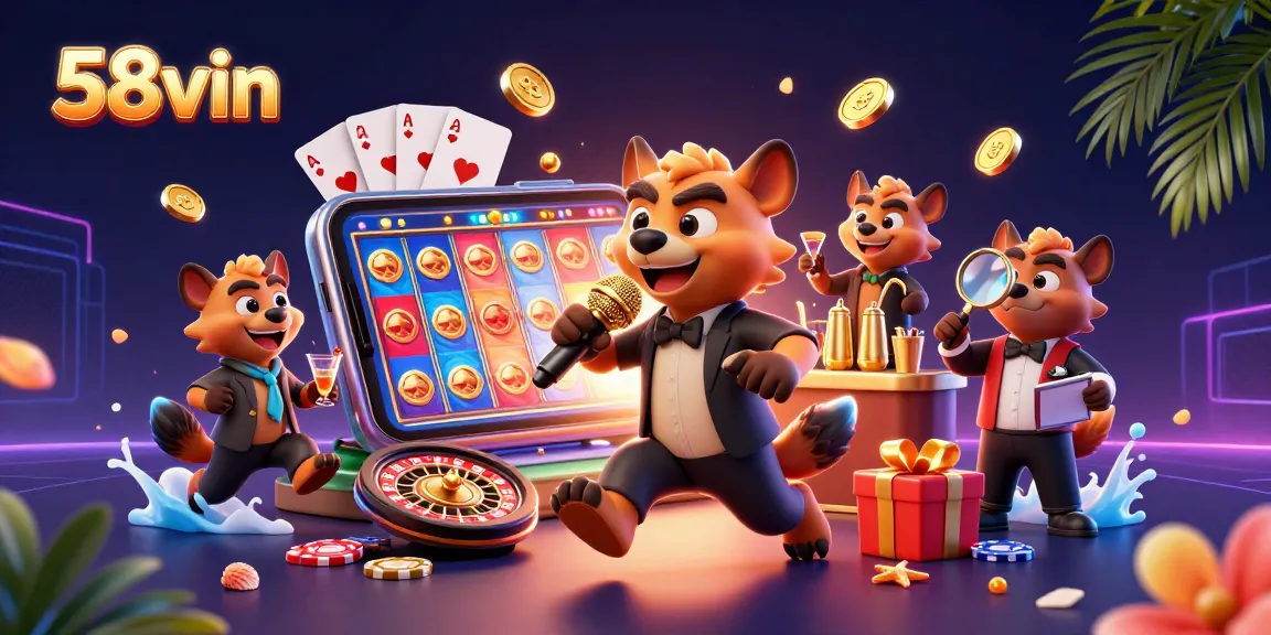 Experience the excitement of 58vin with hyenas running a comedy casino featuring games and fun.