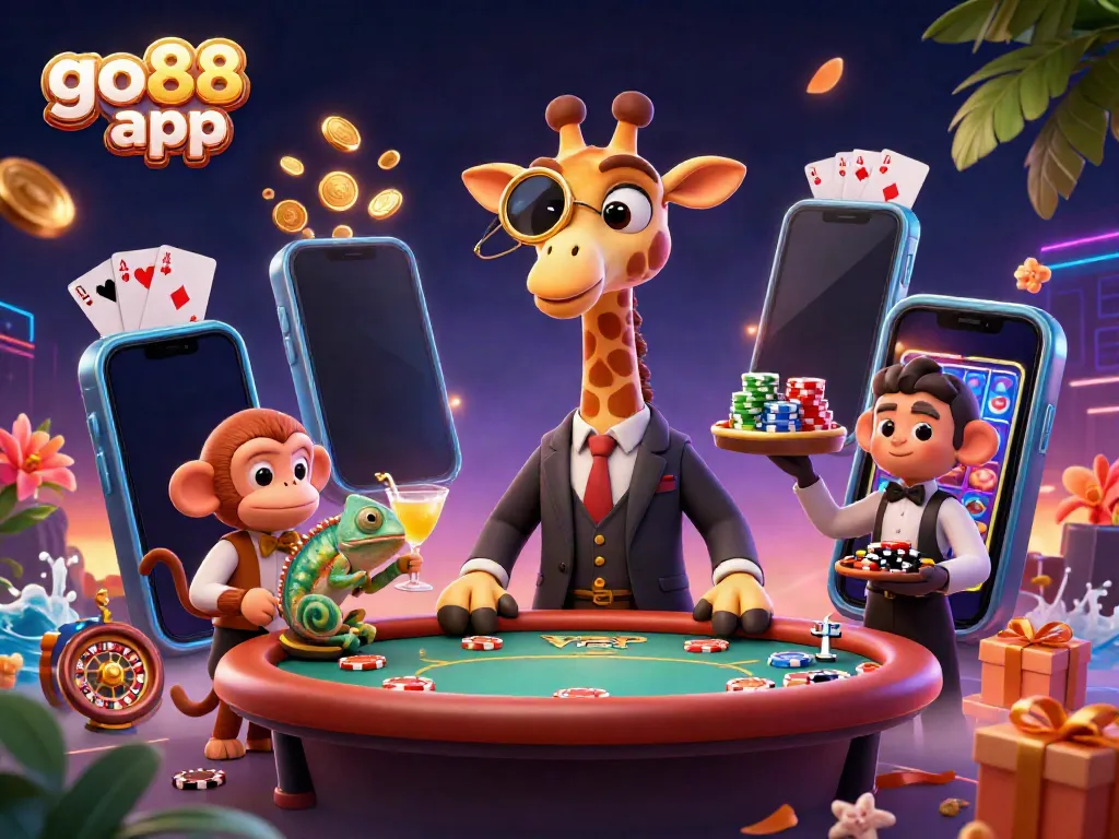 Experience the thrill of the go88 app with vibrant gaming action and lively characters.