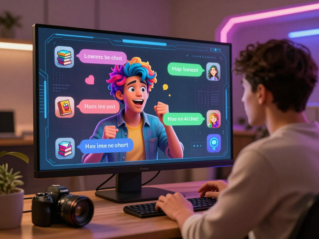 Engaging nsfw ai chat featuring a vibrant AI avatar in a digital chat environment.