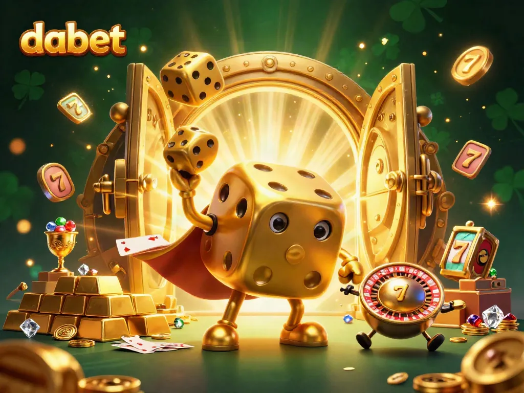 Experience thrilling gameplay at dabet with vibrant golden casino elements and dynamic characters.