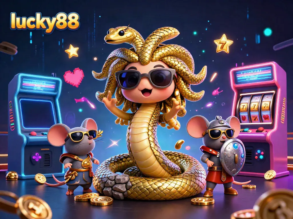 Engage in thrilling games at lucky88's vibrant casino scene filled with colorful game elements.
