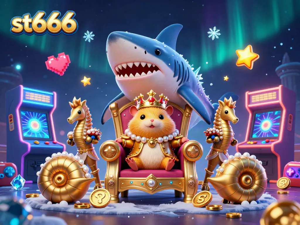 Engage with st666's mesmerizing 3D gaming experience featuring a golden hamster king in a vibrant casino realm.