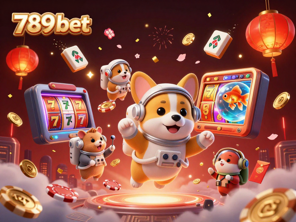 Experience thrilling games with 789 bet at a vibrant futuristic casino, featuring unique characters and elements.