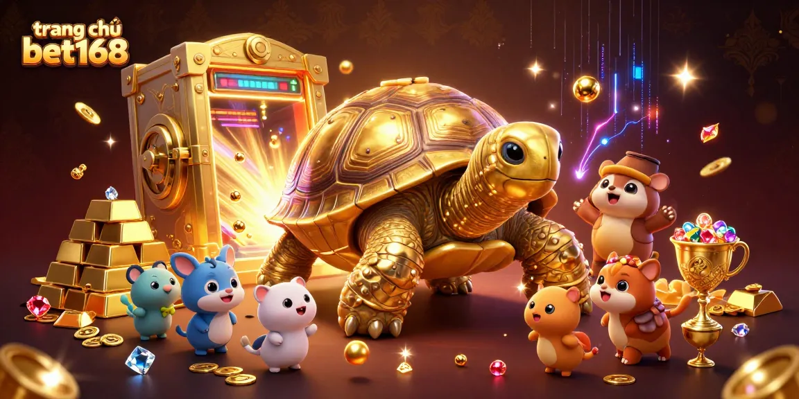 Experience the excitement of trang chủ bet168 with a golden tortoise pinball casino scene.