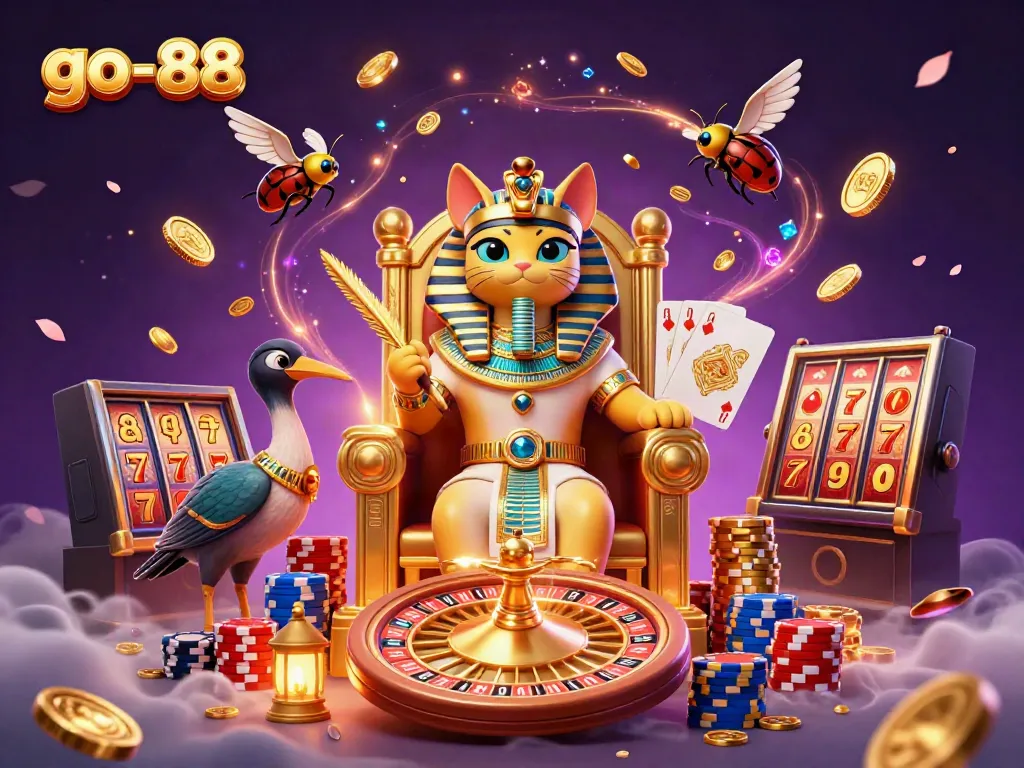 Experience thrilling wins with go-88's vibrant 3D casino characters and dynamic game elements.