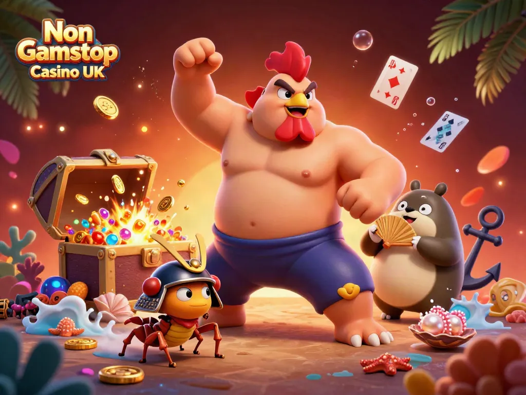 Engage with vibrant dynamics of Non Gamstop Casino UK with this colorful 3D scene.
