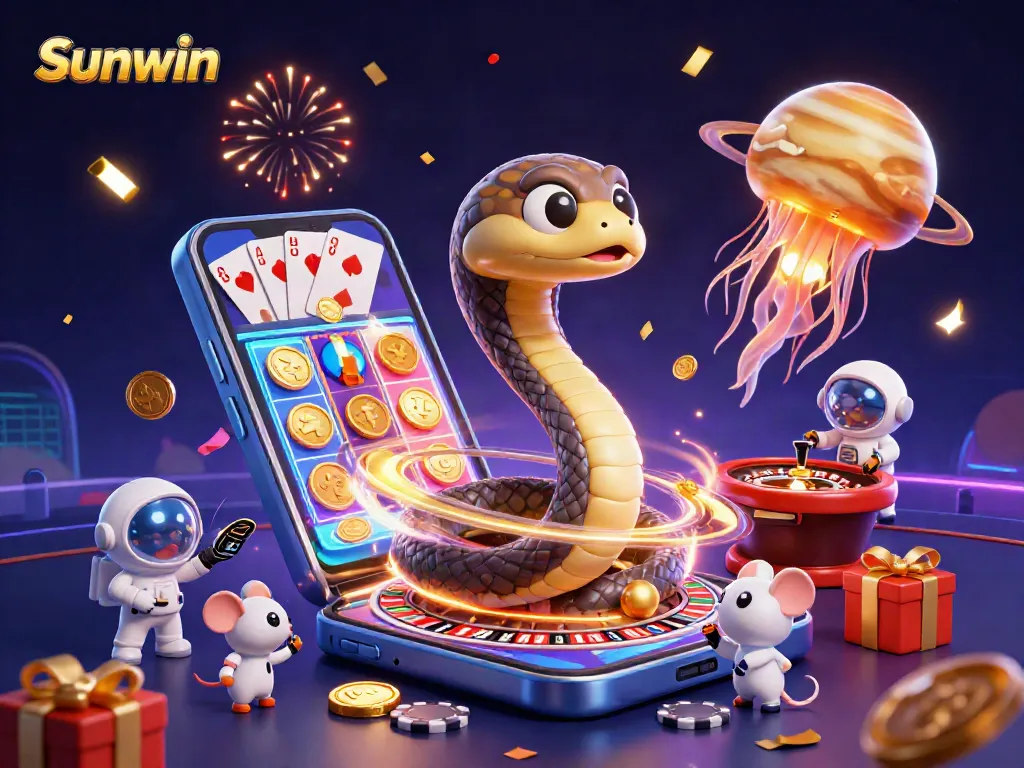 Engage in dazzling gaming with Sunwin, featuring astronaut mice betting on Saturn's roulette rings.