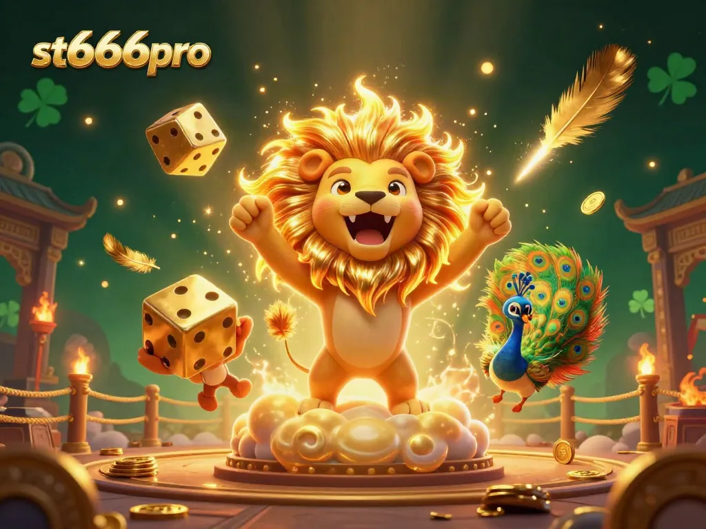 Engage with st666pro's thrilling slot games showcased with vibrant visuals in a stunning illustration.