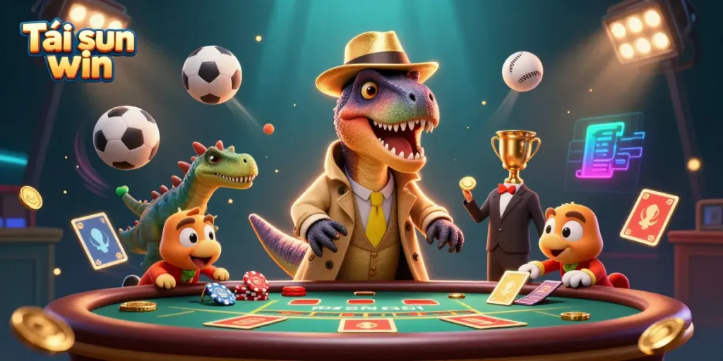 Experience Tải sun win with this vibrant illustration showcasing exciting casino action.