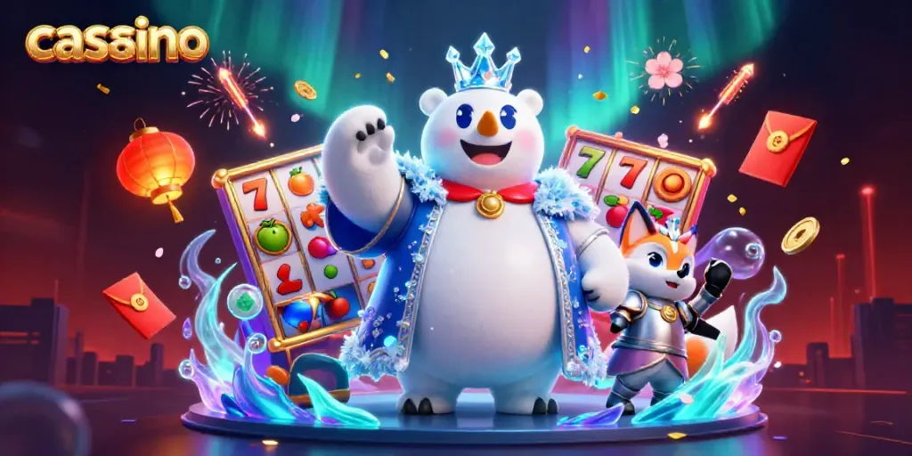 Engage in thrilling casino adventures with cartoon characters set in a vibrant gaming world.