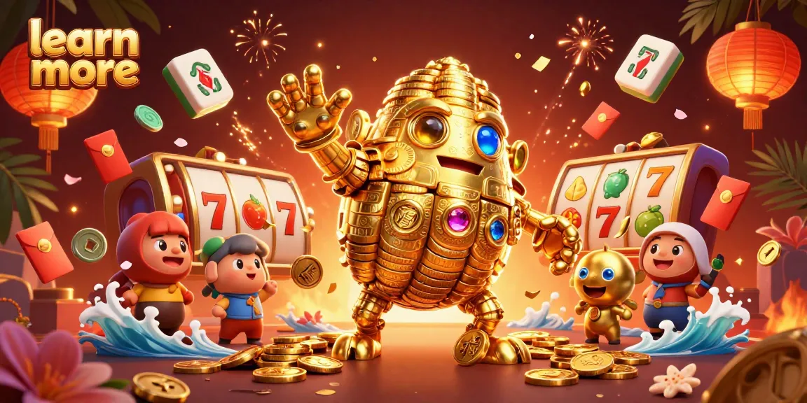 Learn more about exciting casino adventures with a golden golem amid vibrant gaming elements.