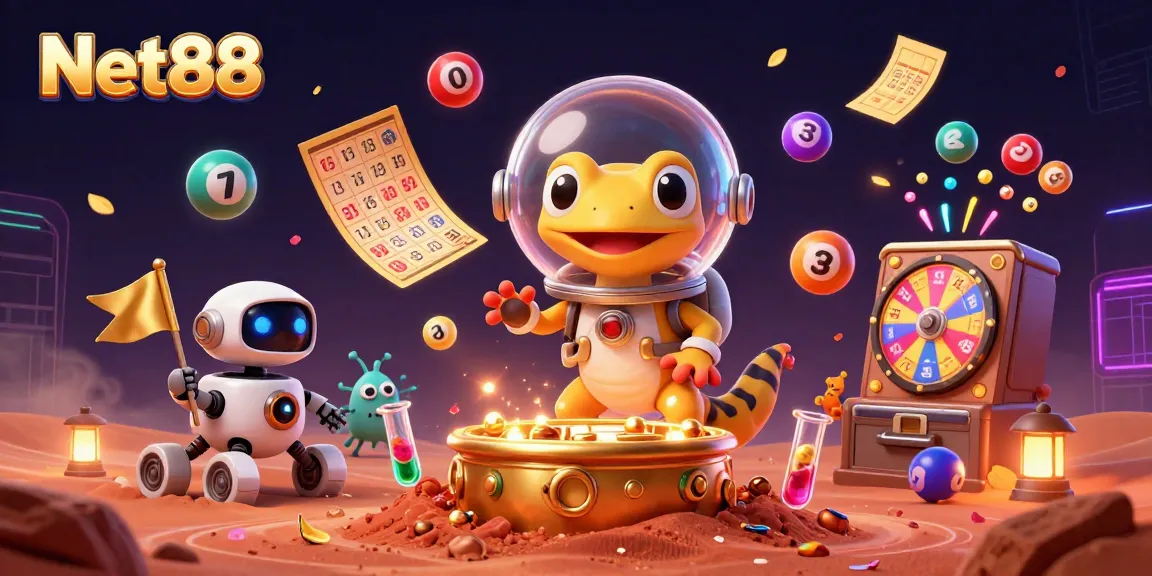 Win big with Net88 at the vibrant casino scene showcasing thrilling lottery games and prizes.