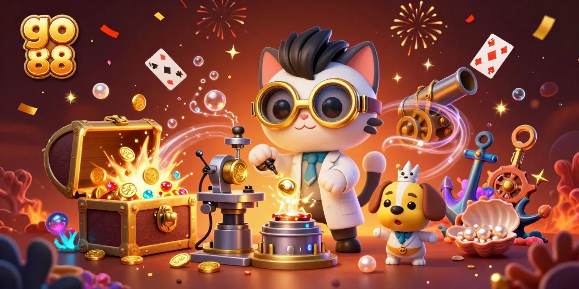 Experience thrilling wins at go 88 with a vibrant 3D casino scene bursting with energy.