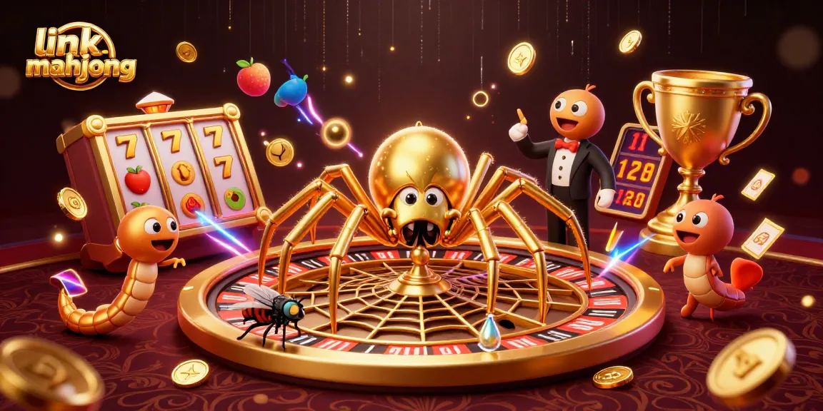 Experience the thrill of link mahjong with a captivating 3D casino scene featuring vibrant slot elements.