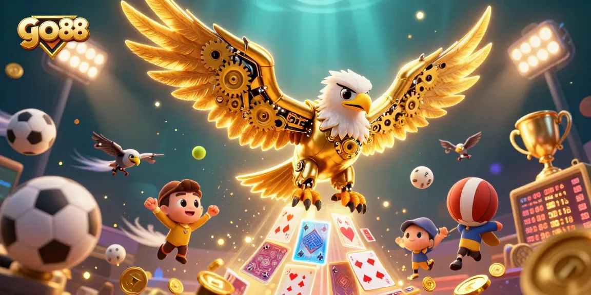Experience go 88 at its finest with this vibrant 3D casino-themed illustration, showcasing thrilling betting action.
