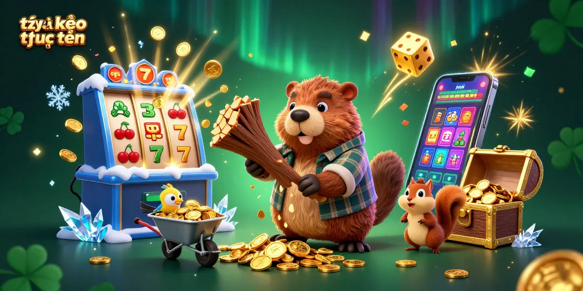 Engage in thrilling online betting with tỷ lệ kèo trực tuyến as a playful beaver collects golden coins.